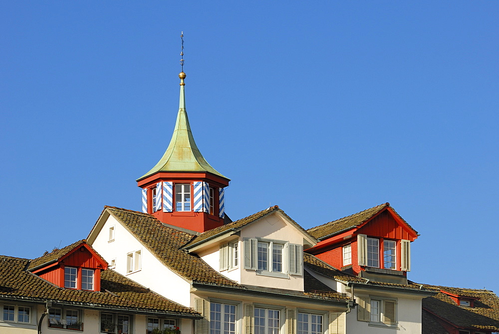 Zuerich - dormers and turrets in the old town - Switzerland, Europe.