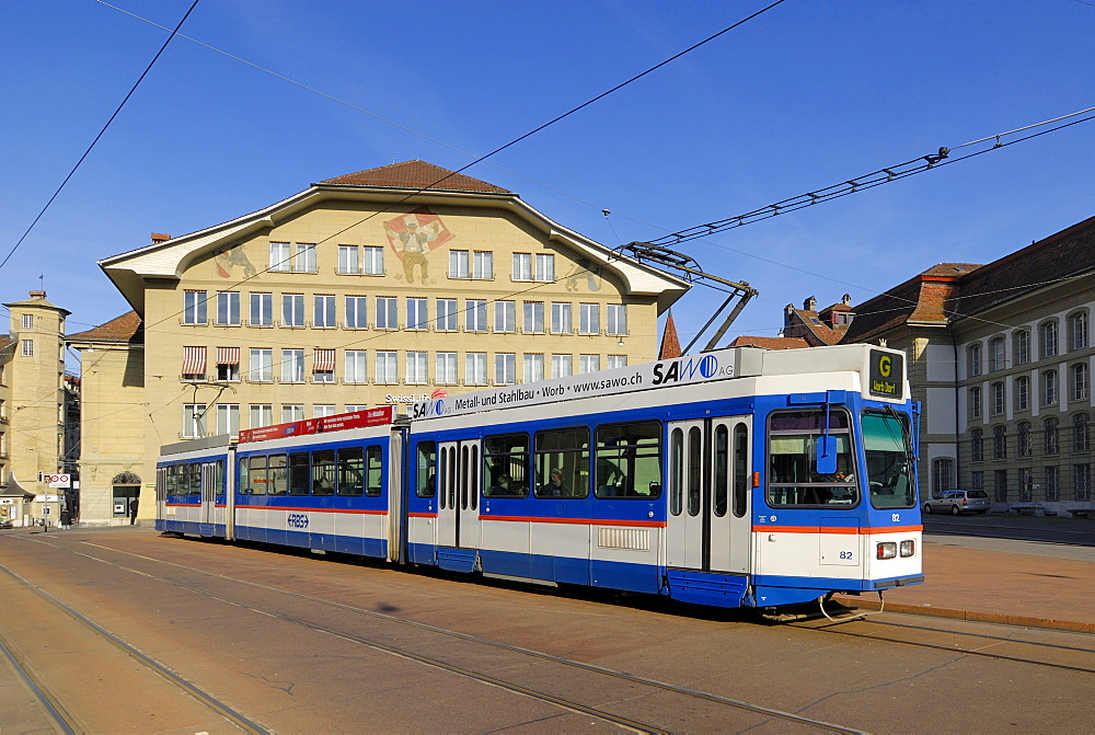 Bern - tram on the Casinoplace - Switzerland, Europe.