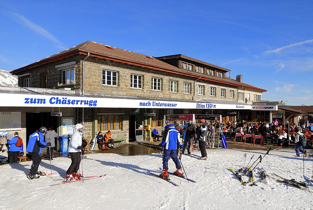 Restaurant on the Iltios mountain - Unterwasser, Canton of St. Gallen, Switzerland, Europe.