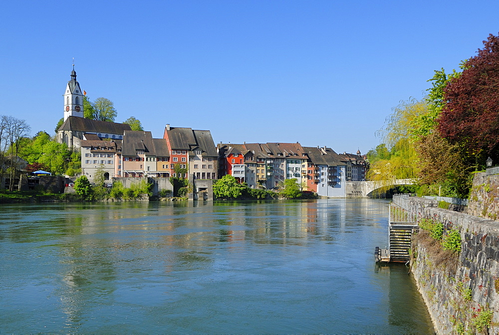 Historic centre of Laufenburg on the Rhine River, Baden-Wuerttemberg, Germany, Europe