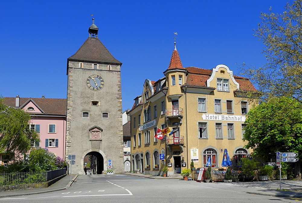 Historic town gate, Laufenburg, Canton of Aargau, Switzerland, Europe