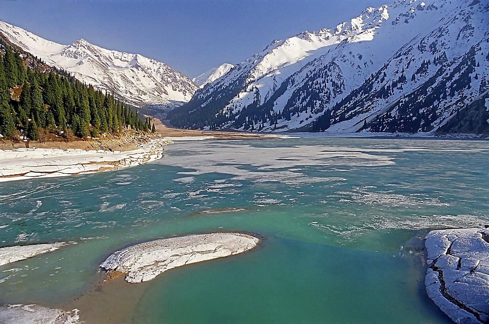 The Big Almaty lake is located in mountains Zailijskiy Ala Tau at height of 2510 m. above sea level, in territory of Ili Alatay national park in republic Kazakhstan.