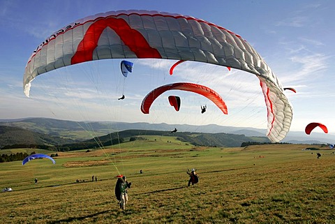 Paraglider at the Wasserkuppe, Hesse, Germany