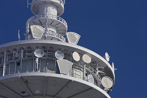 Frozen mast of German telecom, Germany.