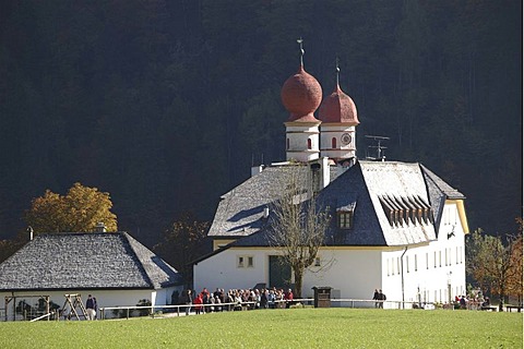 St. Bartholomae at the Koenigsee in the national park Berchtesgaden, Bavaria, Germany