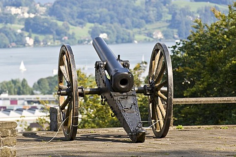 Canon near the hotel Chateau Guetsch, Lucerne, Switzerland