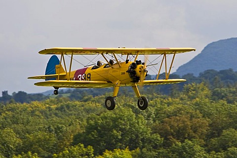 Boing Stearman, Europe's big vintage aeroplane meeting on the Hahnweide, Kirchheim-Teck, Baden Wuerttemberg , Germany