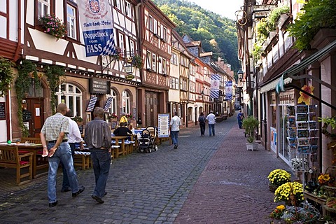 Old part of town, well-maintained timbered houses, Miltenberg, Bavaria, Germany