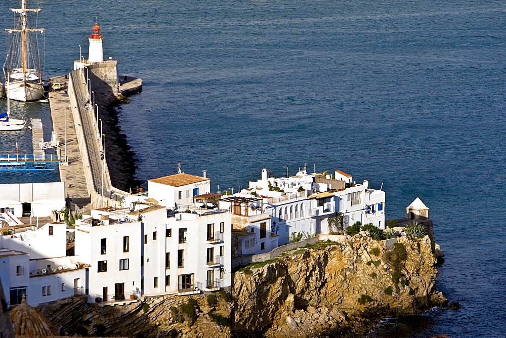 Old town of Eivissa, harbour, Ibiza, Baleares, Spain