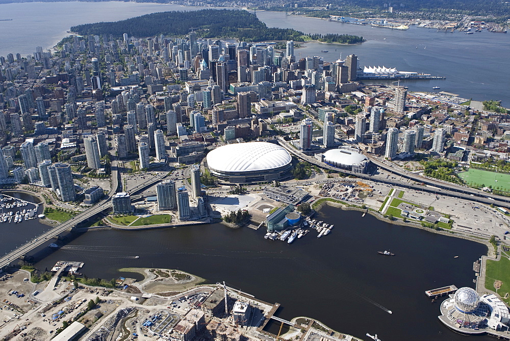 Vancouver Island with B.C. Place Stadium Vancouver, British Columbia, Canada, North America