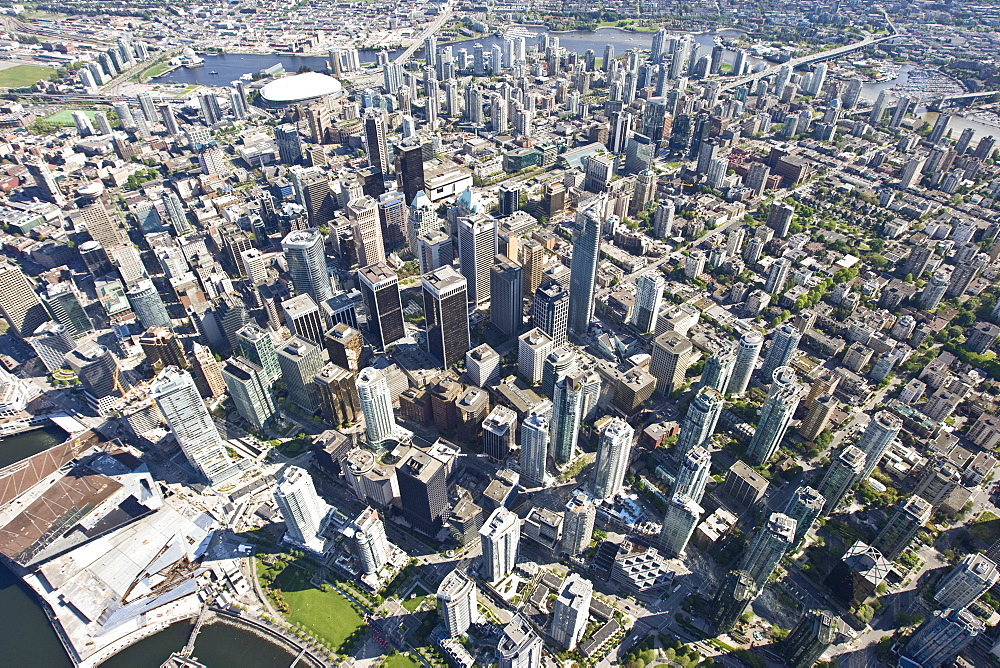 Sky scrapers in Coral Harbour, Vancouver, British Columbia, Canada, North America