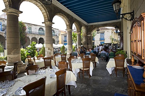 Historic restaurant in the historic city centre of Havana, Cuba, Caribbean