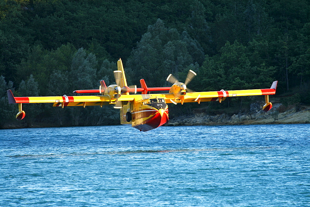 Fire-fighting plane, Securite Civile, Lac de St. Croix, Provence, France