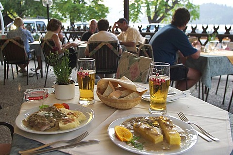 Meat cutlet with strudel Restaurant Mlino - Bled - Slovenia