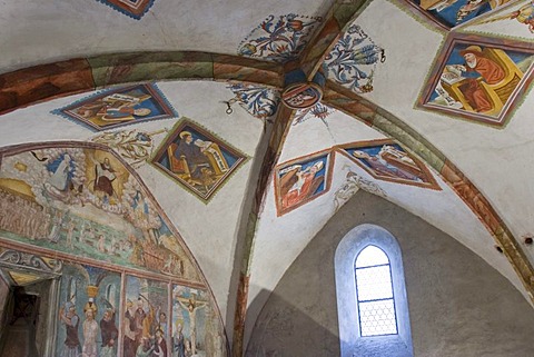 Frescos in chapel of Bruck castle Lienz East Tyrol Austria