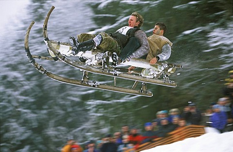 Sledge racing Upper Bavaria Germany