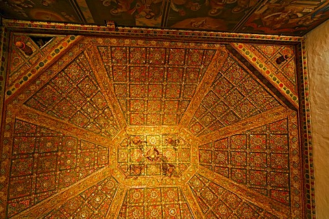 Betancuria , Mudejar ceiling in chapel of Santa Maria , Fuerteventura , Canary Islands