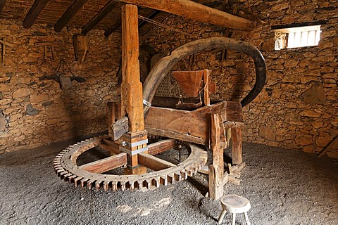 Flour mill in open-air museum in Tefia , Fuerteventura , Kanarische Inseln