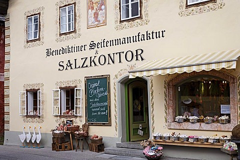 "Benediktiner Seifenmanufaktur & Salzkontor" in Hallstatt, Salzkammergut, Upper Austria