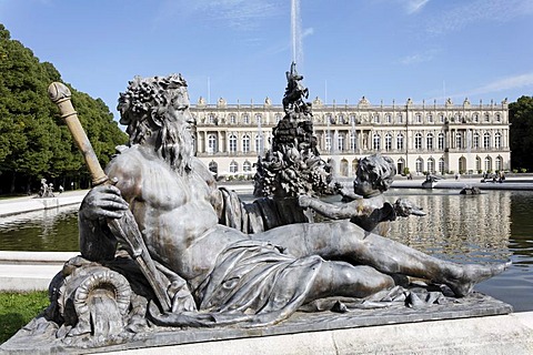 Herrenchiemsee Palace Park at lake Chiemsee, Upper Bavaria, Germany