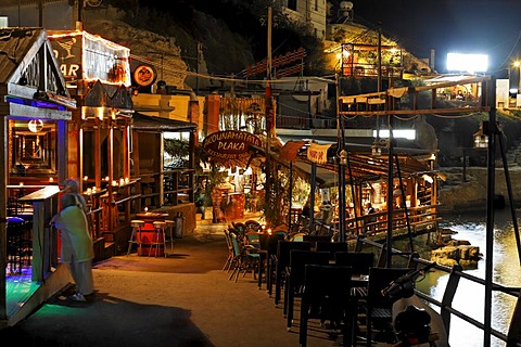 Restaurants in Matala, Southern Crete, Greece