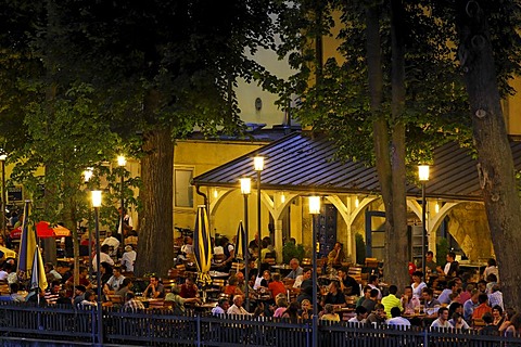 Beergarden Spitalgarten, Regensburg, Upper Palatinate, Bavaria, Germany