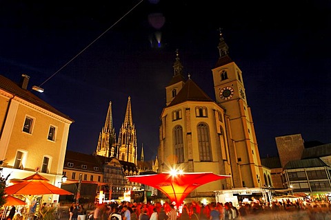 Neupfarrkirche church on Neupfarrplatz, cathedral, Regensburg, Upper Palatinate, Bavaria, Germany