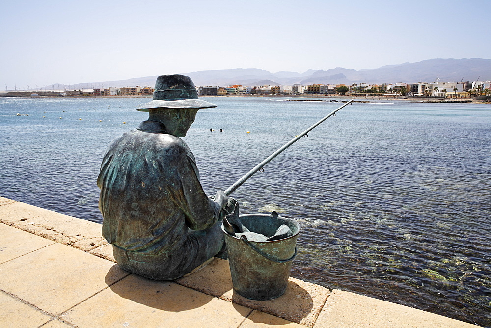 Fisherman sculpture in Arinaga, Gran Canaria, Spain