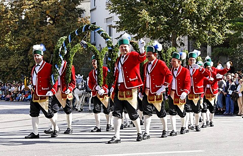 Traditional opening parade, Schaeffler, Oktoberfest, Munich beer festival, Bavaria, Germany