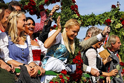 Traditional opening parade, Oktoberfest, Munich beer festival, Bavaria, Germany