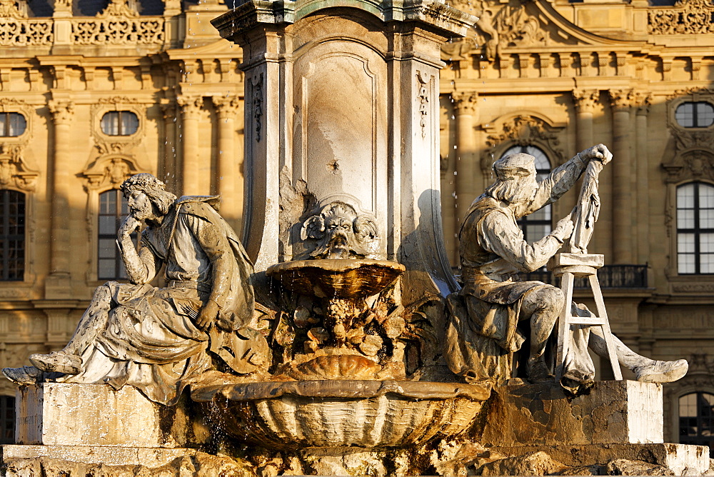 Franconia fountain, Tilman Riemenschneider, Wuerzburg, Franconia, Bavaria, Germany