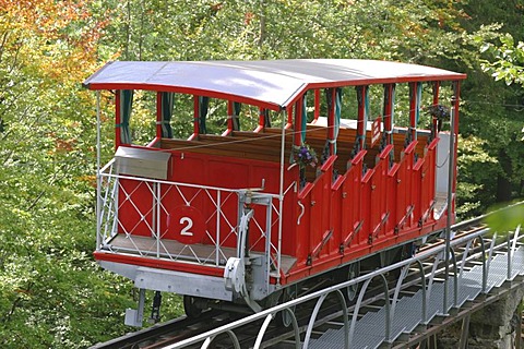 Hotel Giessbach funicular above Lake of Brienz (Bernese Oberland, Switzerland).