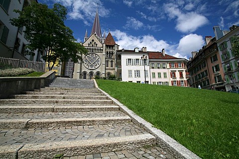 11th century Cathedral Notre-Dame in Lausanne, Waadt, Switzerland