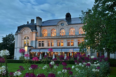 The city theater with the veranda of the theater cafe in St. Gall, Switzerland