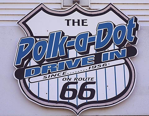 Polk-a-Dot Diner of the 50ies on historic Route 66, Illinois, USA