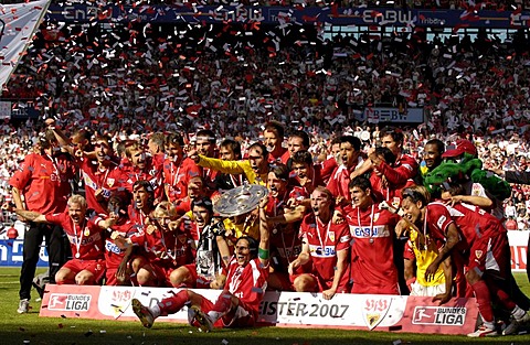 VfB Stuttgart Champion Bundesliga 2007, Stuttgart, Baden-Wuerttemberg, Germany