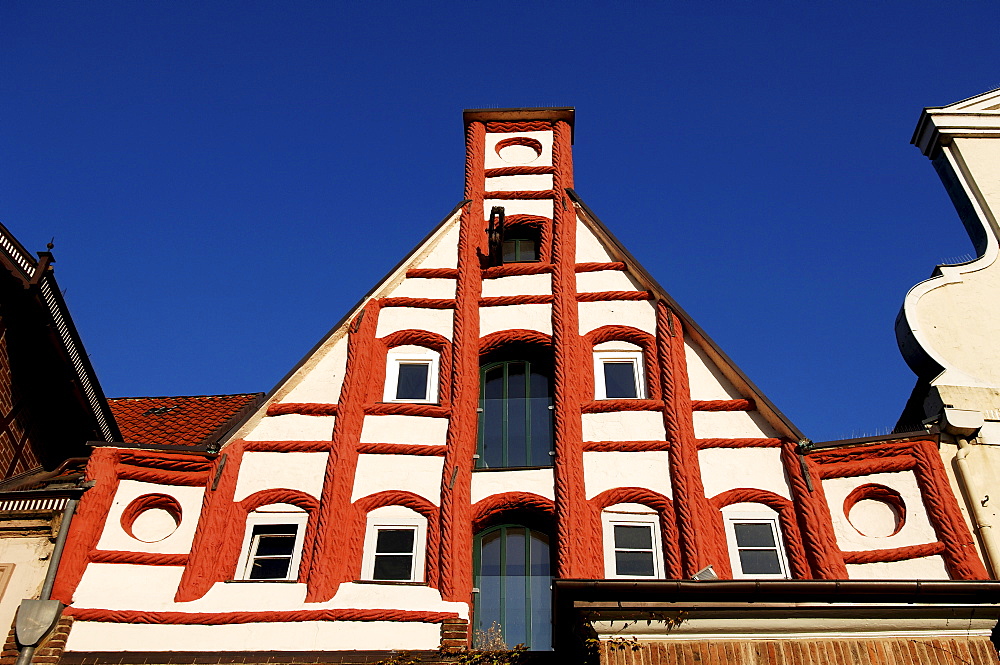 Gothic house gable, Lueneburg, Lower Saxony, Germany, Europe