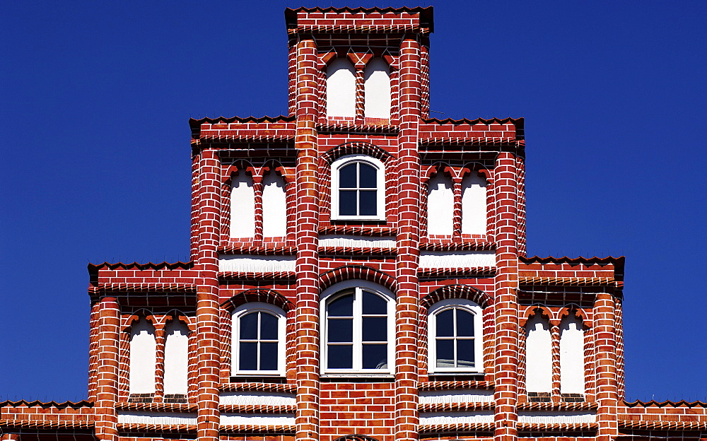 Gothic stepped gable, Lueneburg, Lower Saxony, Germany, Europe