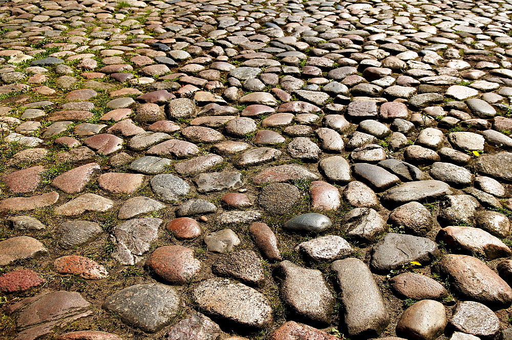 Old cobbled pavement, Lueneburg, Lower Saxony, Germany, Europe