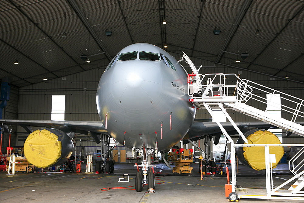 Airplaine of the government "Kurt Schumacher", german airforce, airport Hamburg, Germany