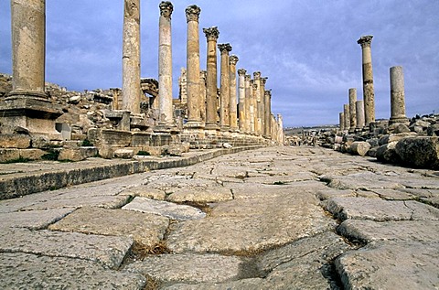 Colonnade, Jerash, Jordan, Middle East