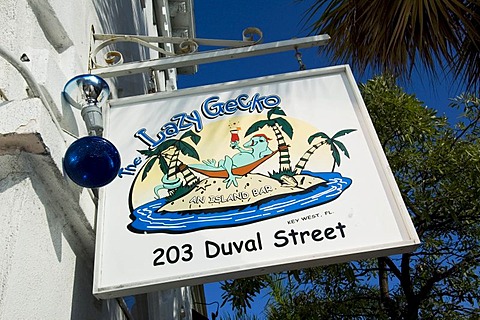 Lazy Gecko Bar on Duval Street, Key West, Florida, USA