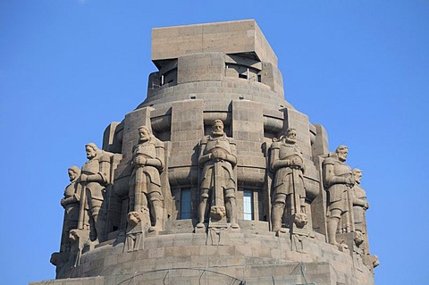 Guard figures, Battle of Nations Memorial, Leipzig, Saxony, Germany, Europe