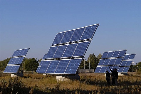 Solar modules in a testing ground