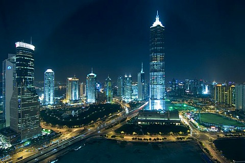 Skyscraper in Pudong, Shanghai, China. Middle: Jinmao Tower