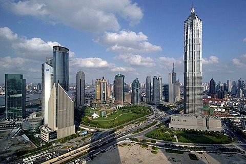 View of Pudong and the Jinmao Tower, Shanghai, China