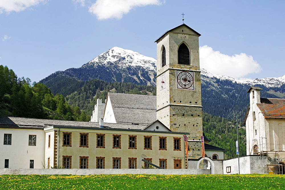 St. Johann Benedictine Monastary, World Cultural Heritage, in Muestair, Val Muestair, Muenstertal, in Engadin, Graubuenden, Switzerland, Europe