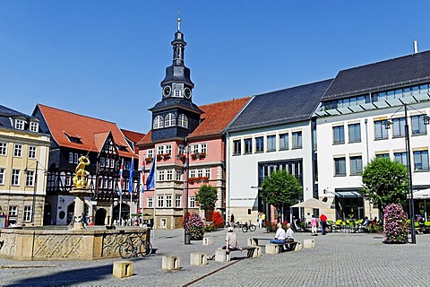 Town Hall behind the Marktplatz Square in Eisenach, Thuringia, Germany, Europe