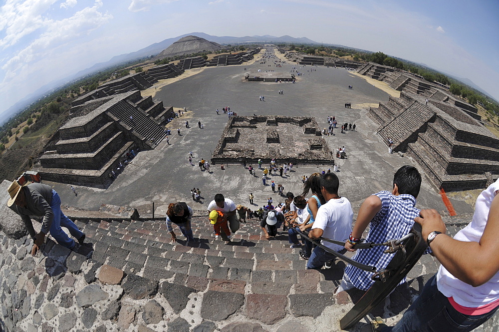 Pyramid of the Sun, Plaza de la Luna, Calzada de los Muertos, Avenue of the Dead, Teotihuacan, Mexico, North America