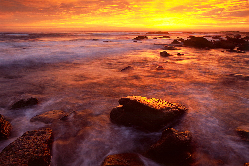 Sunrise over the surf at Bundjalung National Park, New South Wales, Australia, Oceania